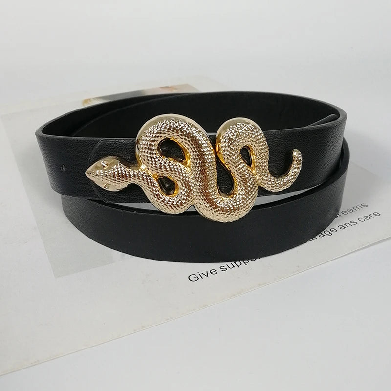 Snake Buckle Leather Belts For Women