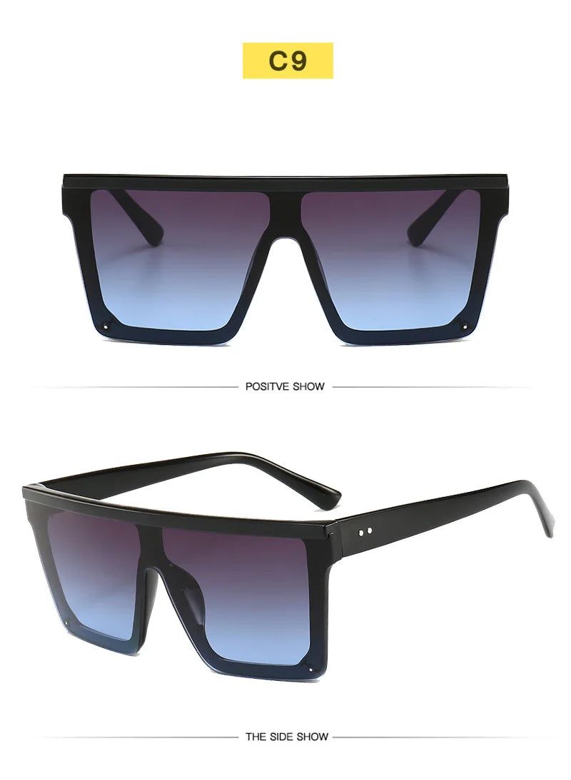 Flat Top Classic Square Sunglasses For Women