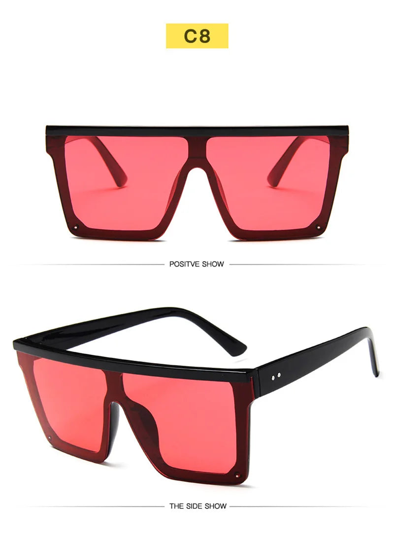 Flat Top Classic Square Sunglasses For Women