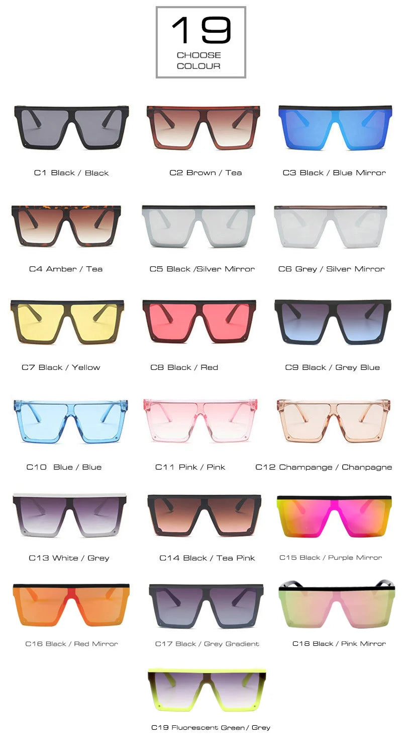 Flat Top Classic Square Sunglasses For Women