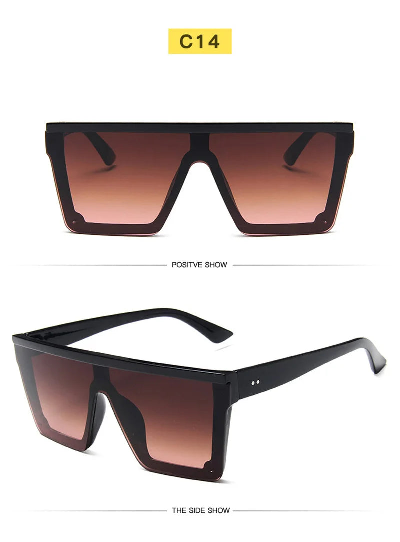 Flat Top Classic Square Sunglasses For Women