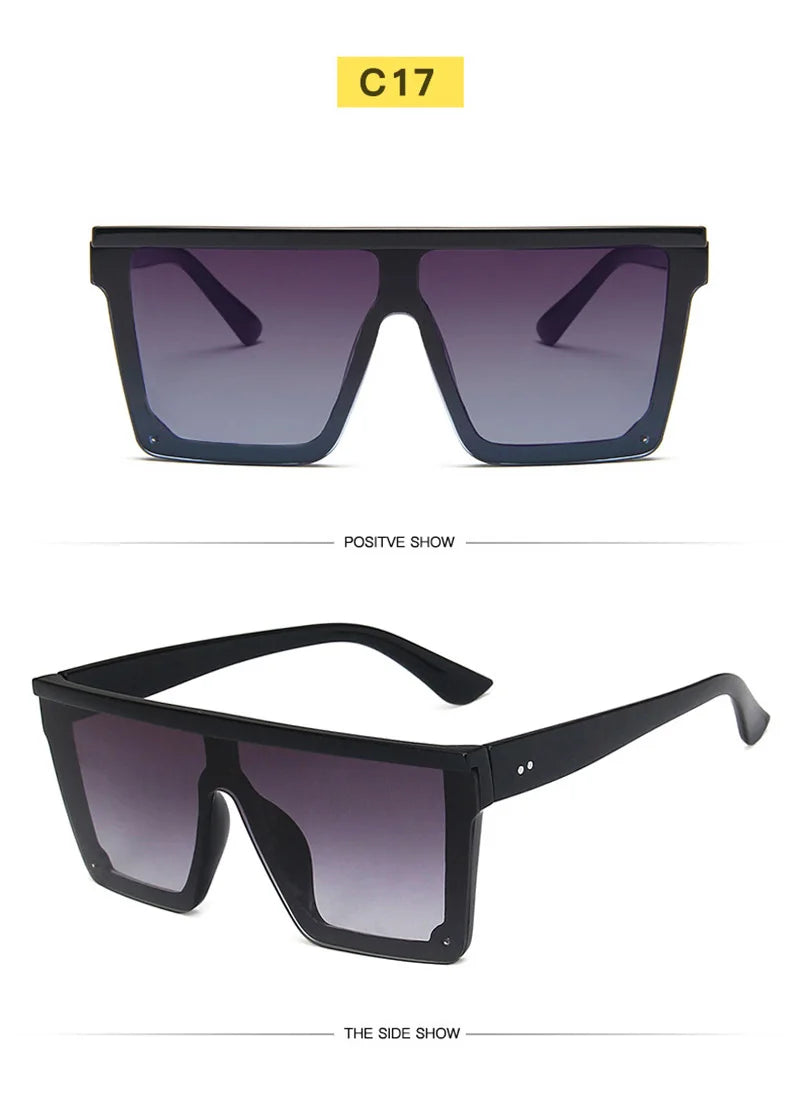 Flat Top Classic Square Sunglasses For Women