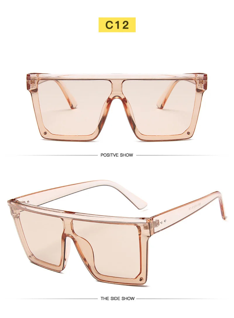 Flat Top Classic Square Sunglasses For Women