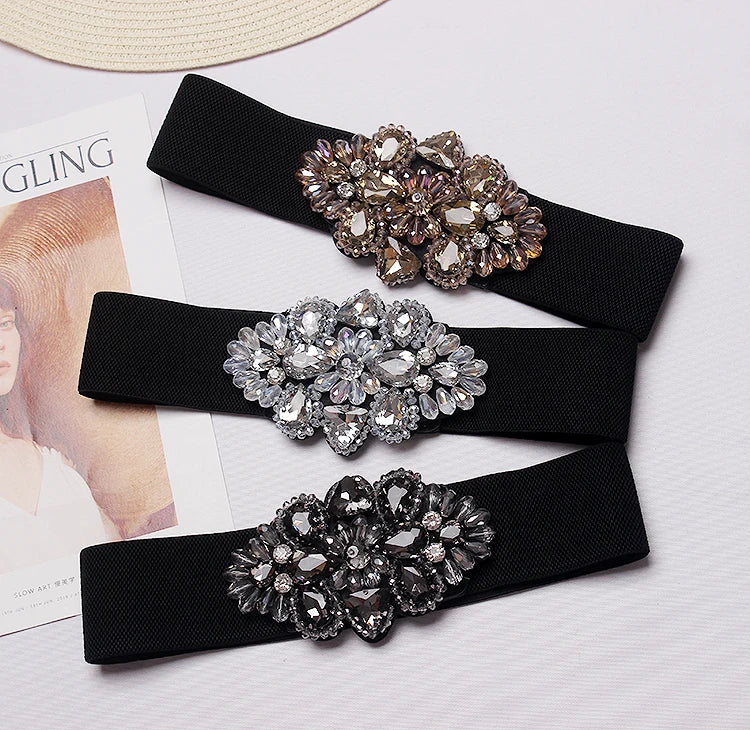 Crystal Wide Waistband Women Belts For Women