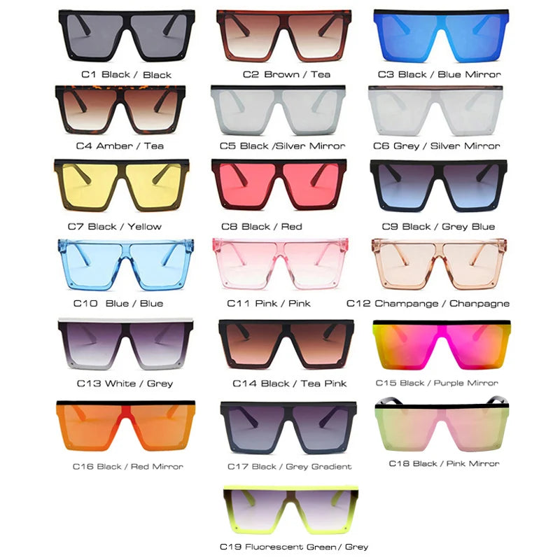 Flat Top Classic Square Sunglasses For Women