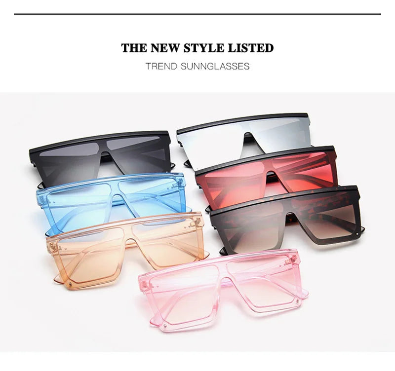 Flat Top Classic Square Sunglasses For Women