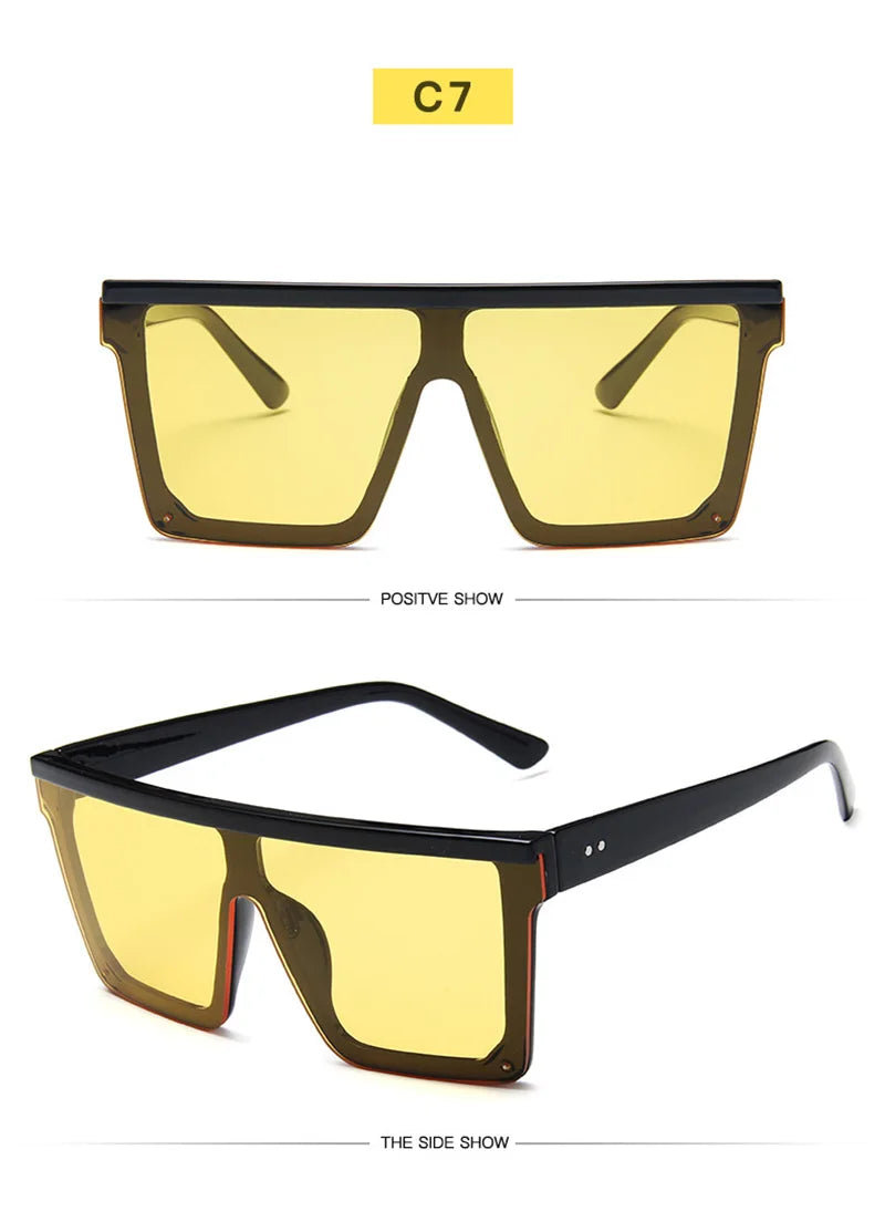 Flat Top Classic Square Sunglasses For Women