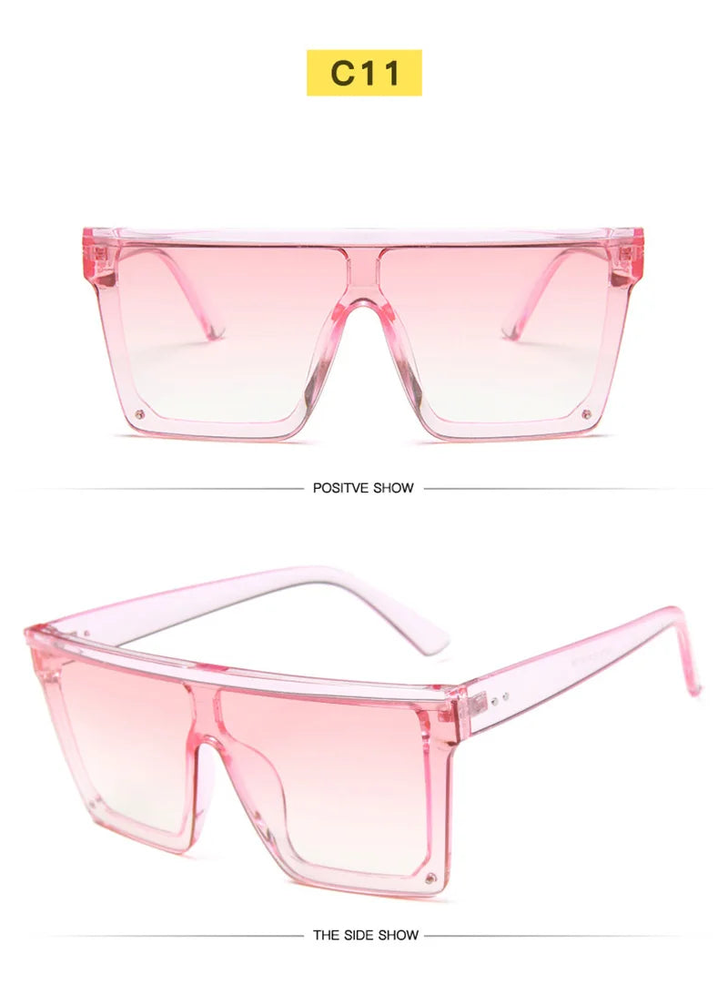 Flat Top Classic Square Sunglasses For Women