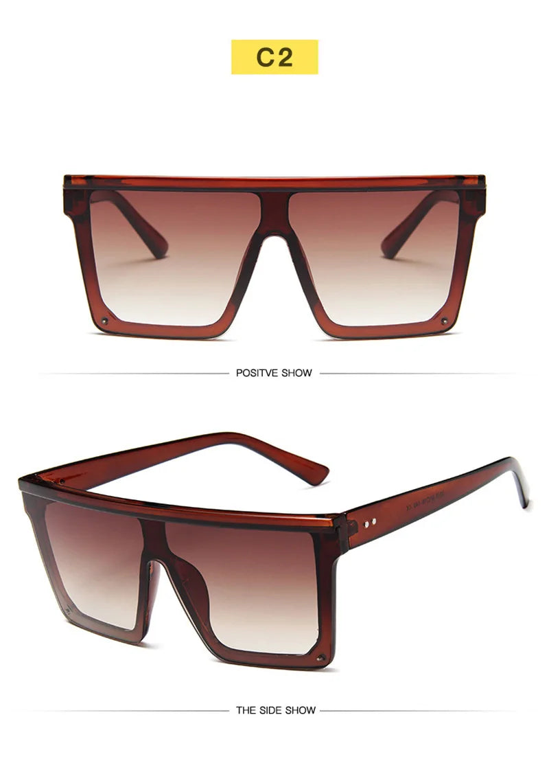 Flat Top Classic Square Sunglasses For Women