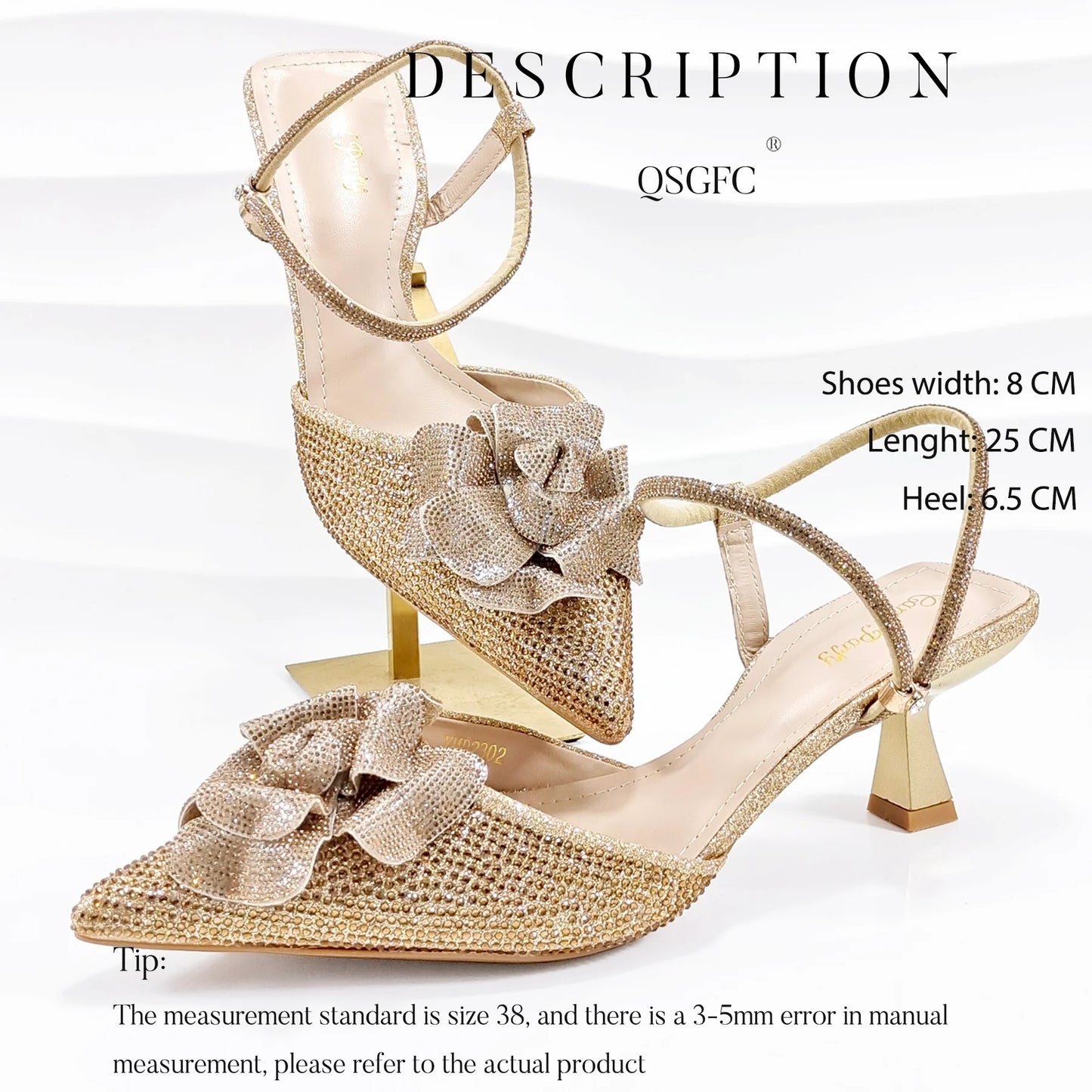 Large Flower Design Shoes & Bag For Women