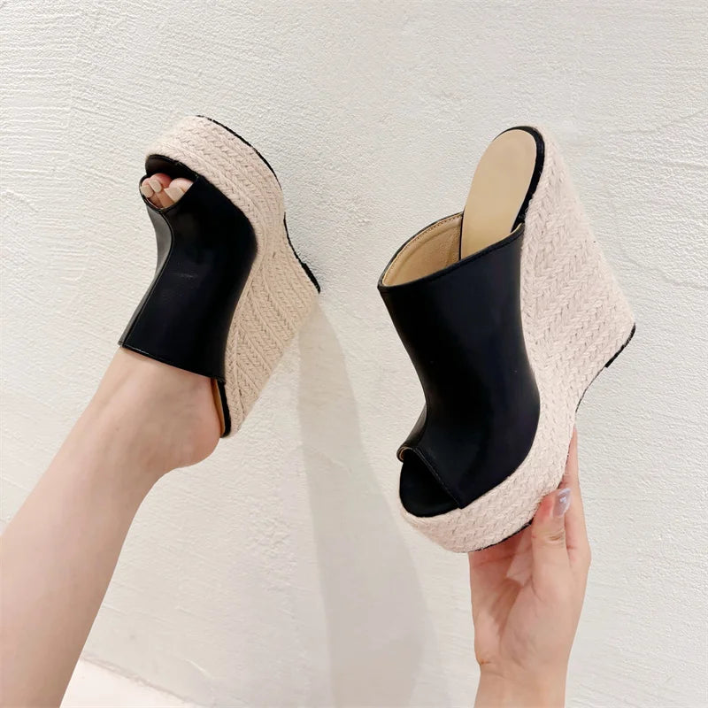 New Platform Wedges High Heels Slippers