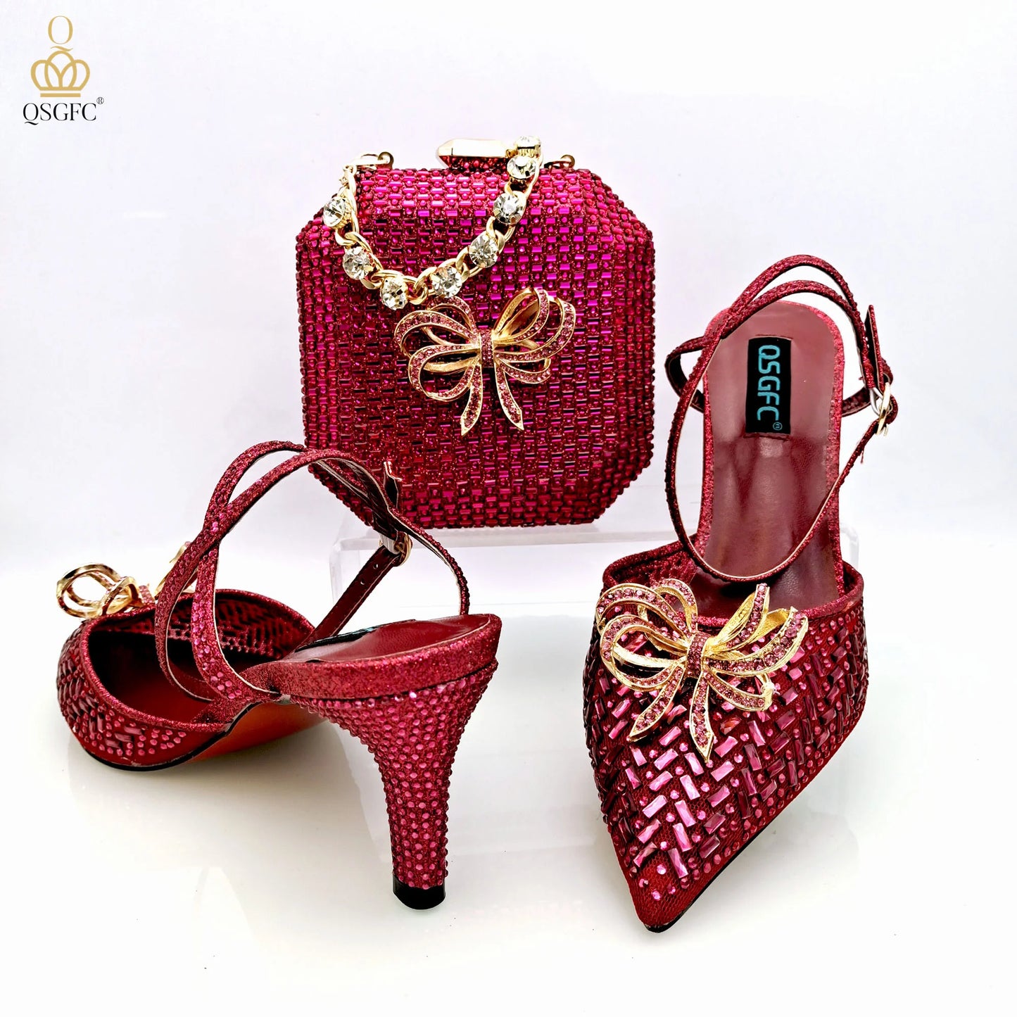 Fashionable Small Bag With Stiletto High-Heeled Sandals