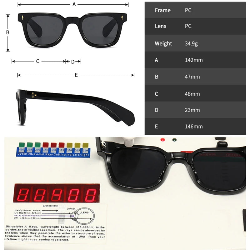 Square Rivet Sunglasses