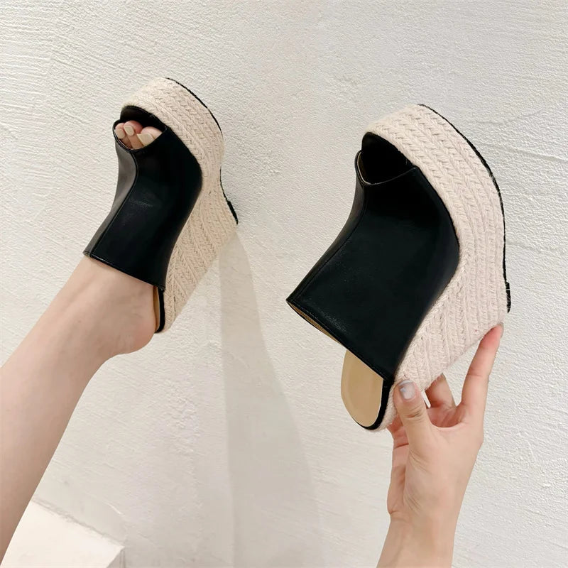 New Platform Wedges High Heels Slippers