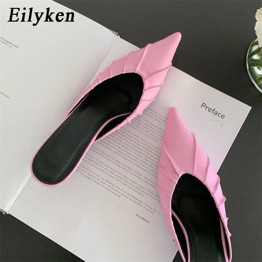 Purple Pink Pointed Toe Women Fashion Slippers