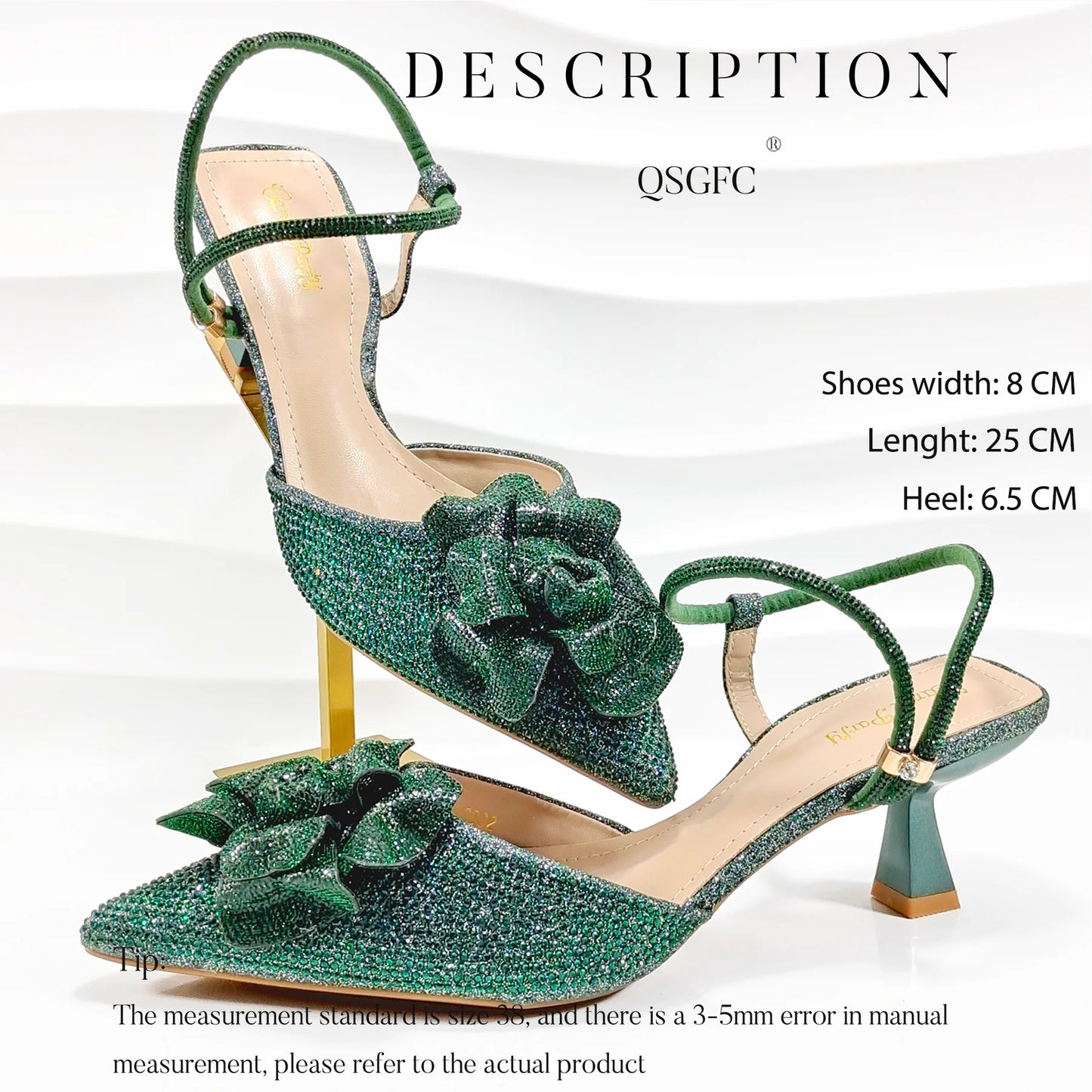 Large Flower Design Shoes & Bag For Women