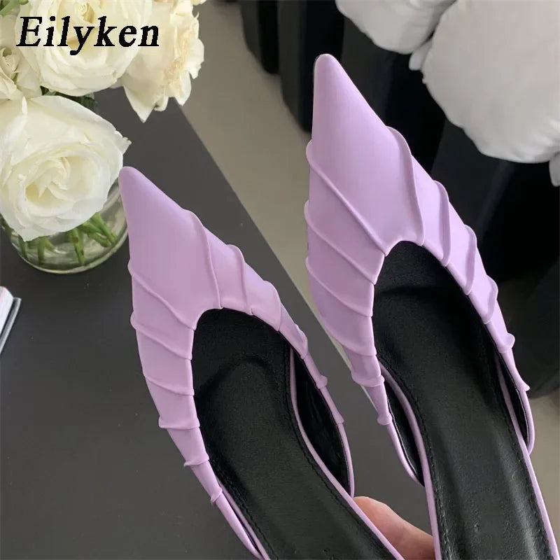 Purple Pink Pointed Toe Women Fashion Slippers