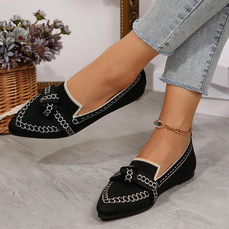 New Flat Knitted Mesh Breathable Loafers