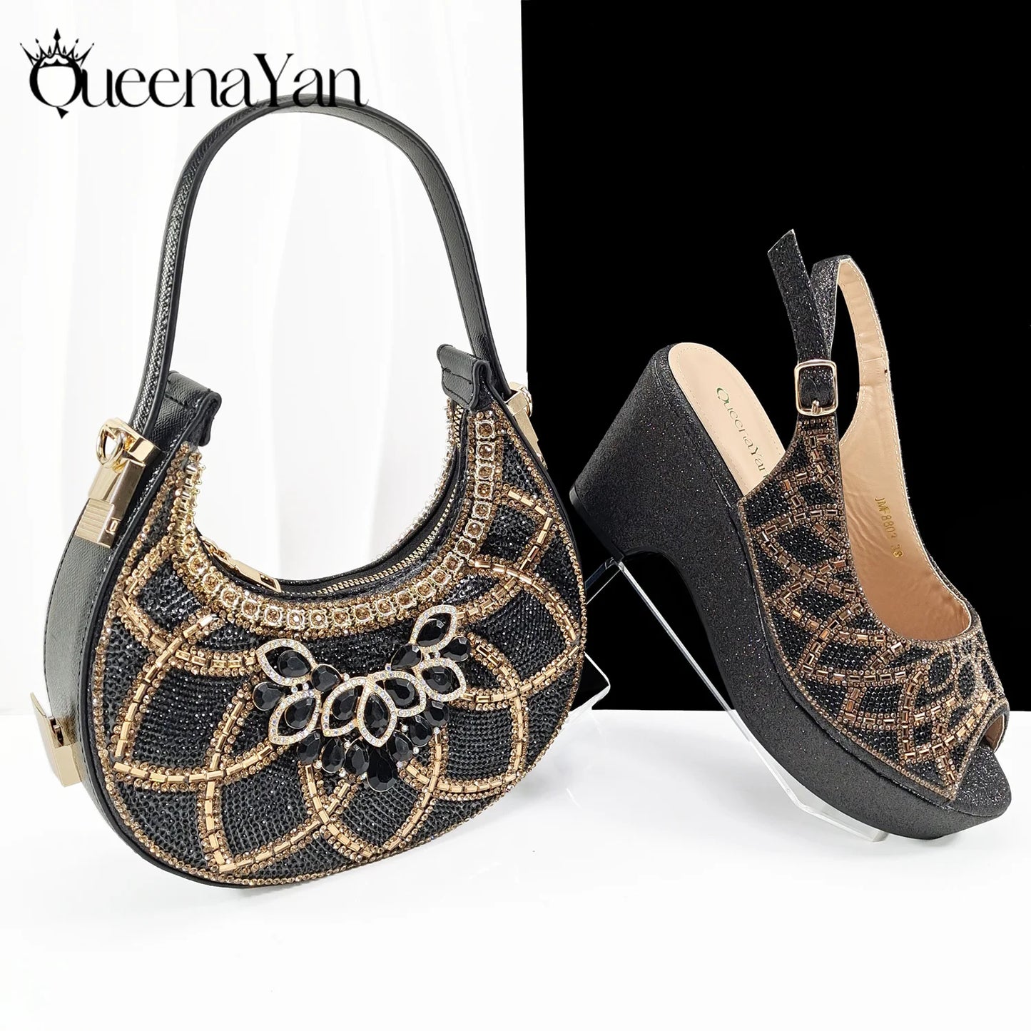 Elegant Women's Peep Toe Shoes Bag Set