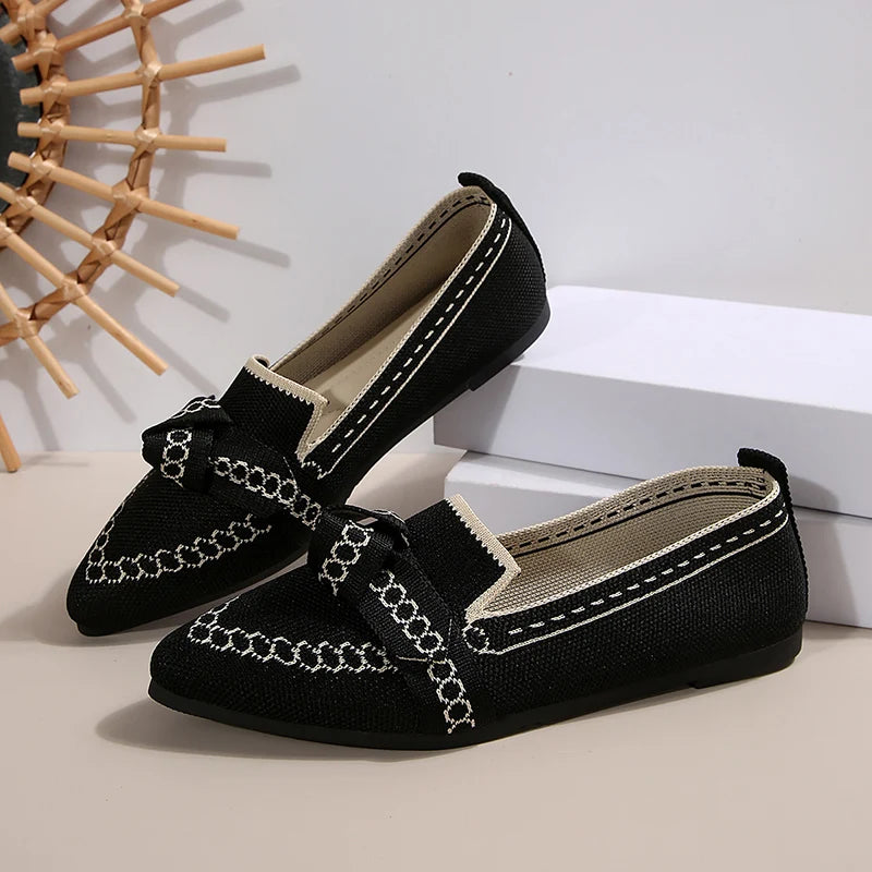 New Flat Knitted Mesh Breathable Loafers