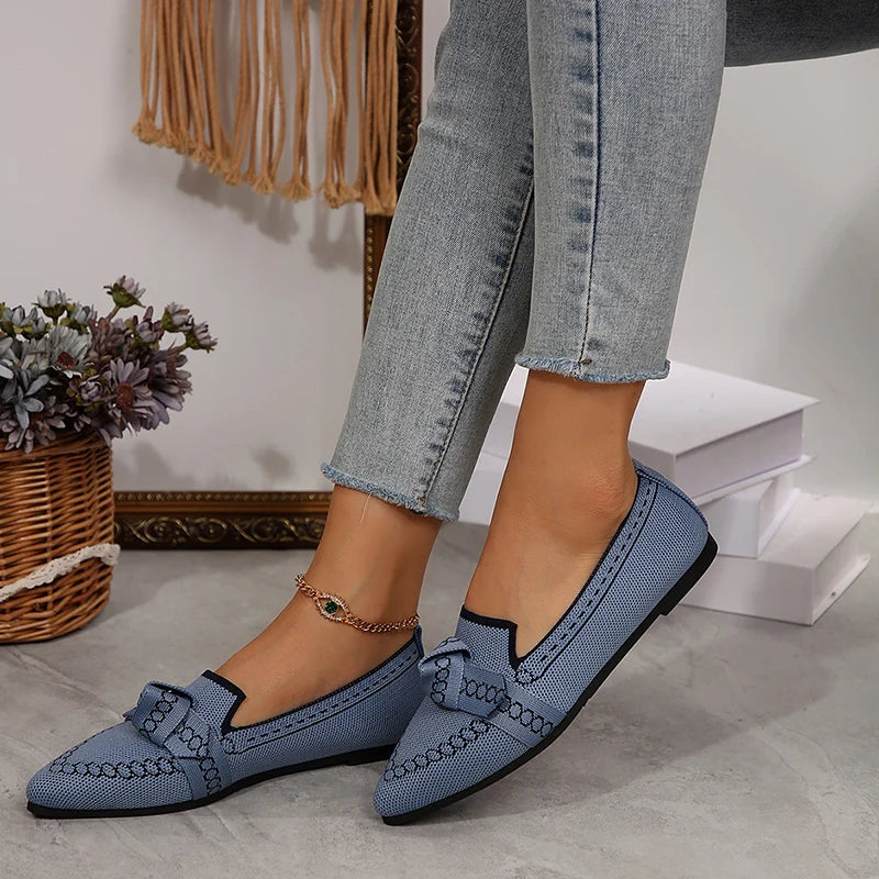 New Flat Knitted Mesh Breathable Loafers