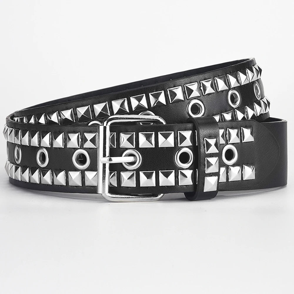 Leather Belts With Alloy Diamond Buckle