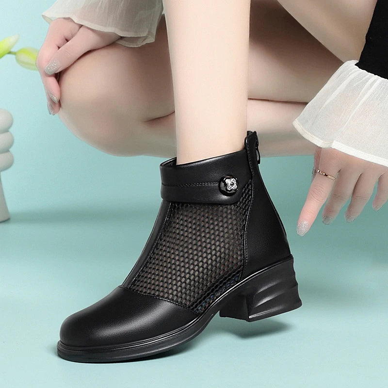 New Breathable Mesh Ankle Boots For Women