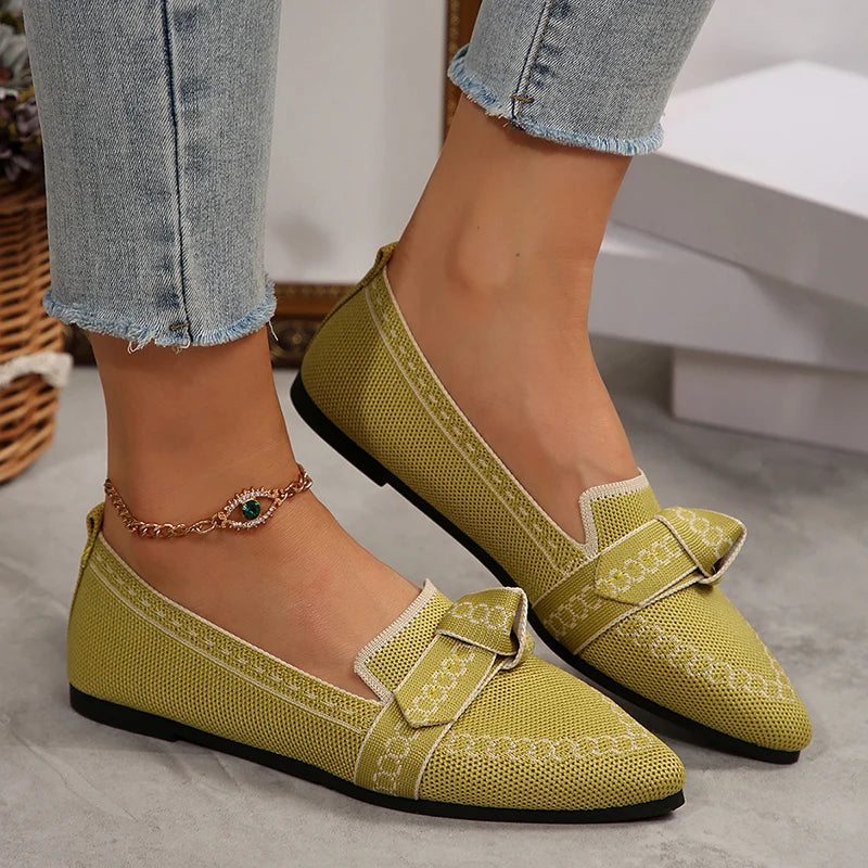 New Flat Knitted Mesh Breathable Loafers