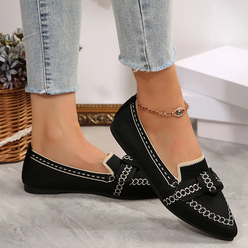 New Flat Knitted Mesh Breathable Loafers