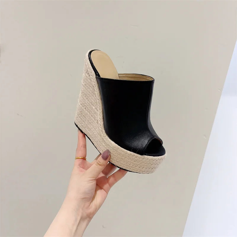 New Platform Wedges High Heels Slippers