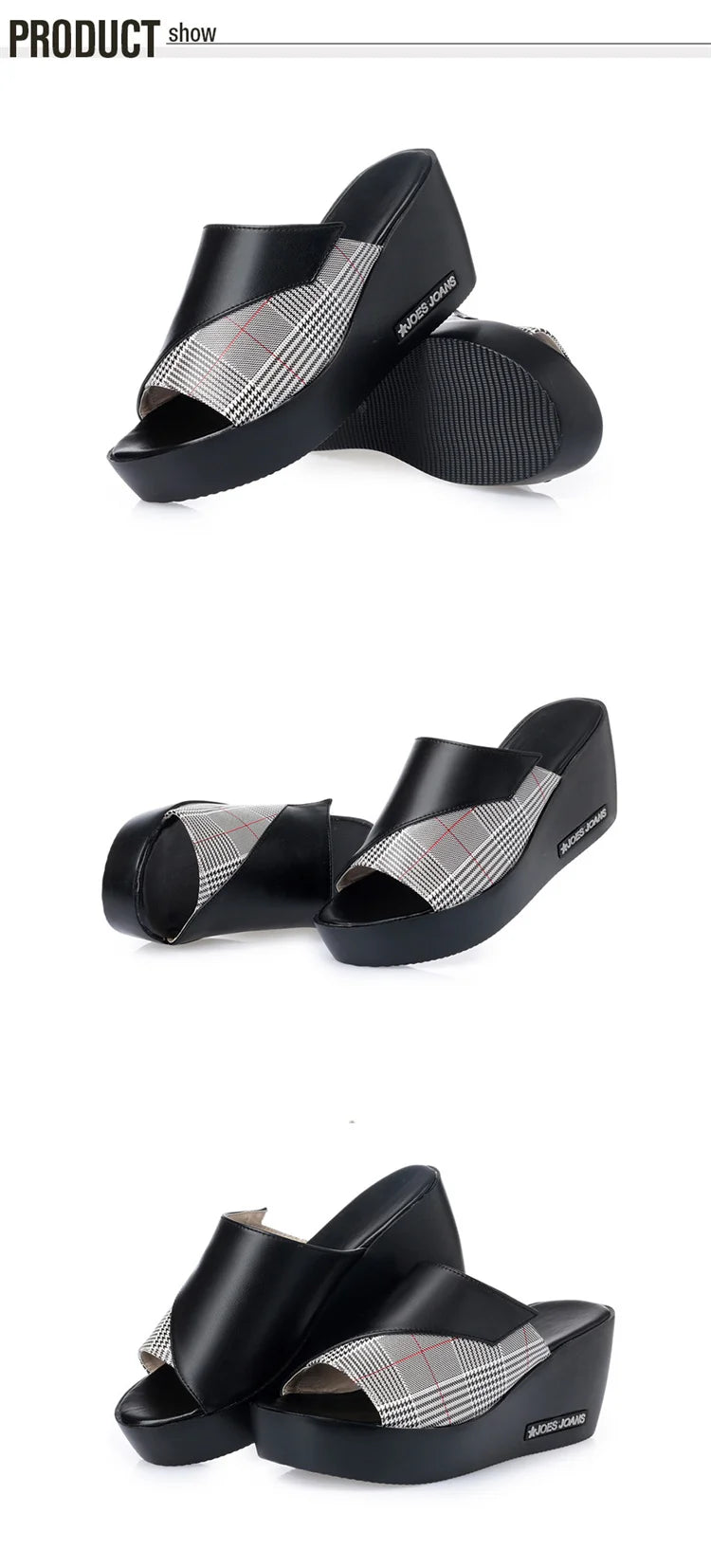 Flip Flops Platform Genuine Leather Slippers For Women