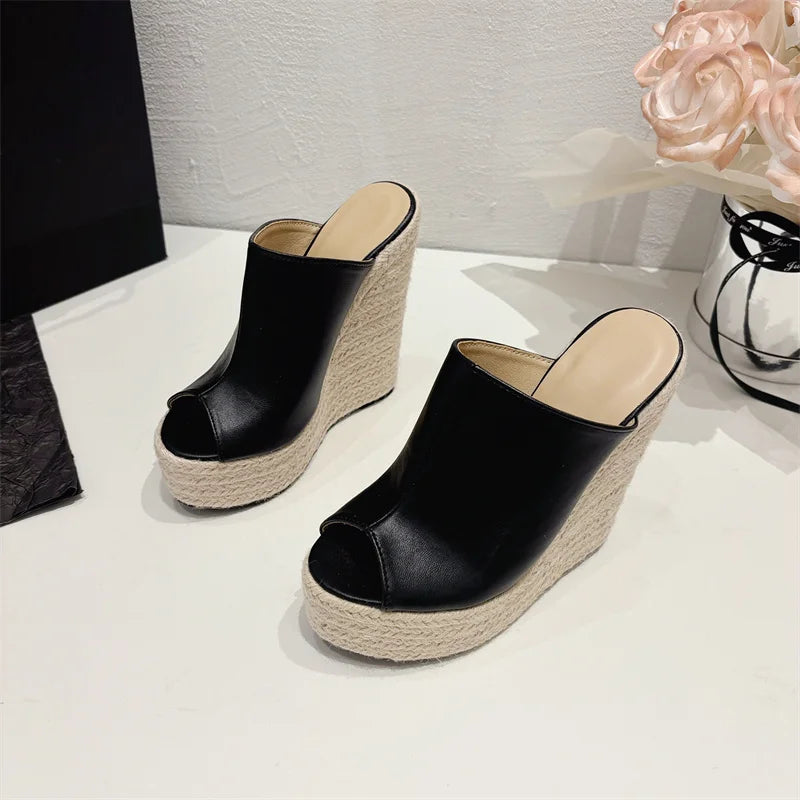 New Platform Wedges High Heels Slippers