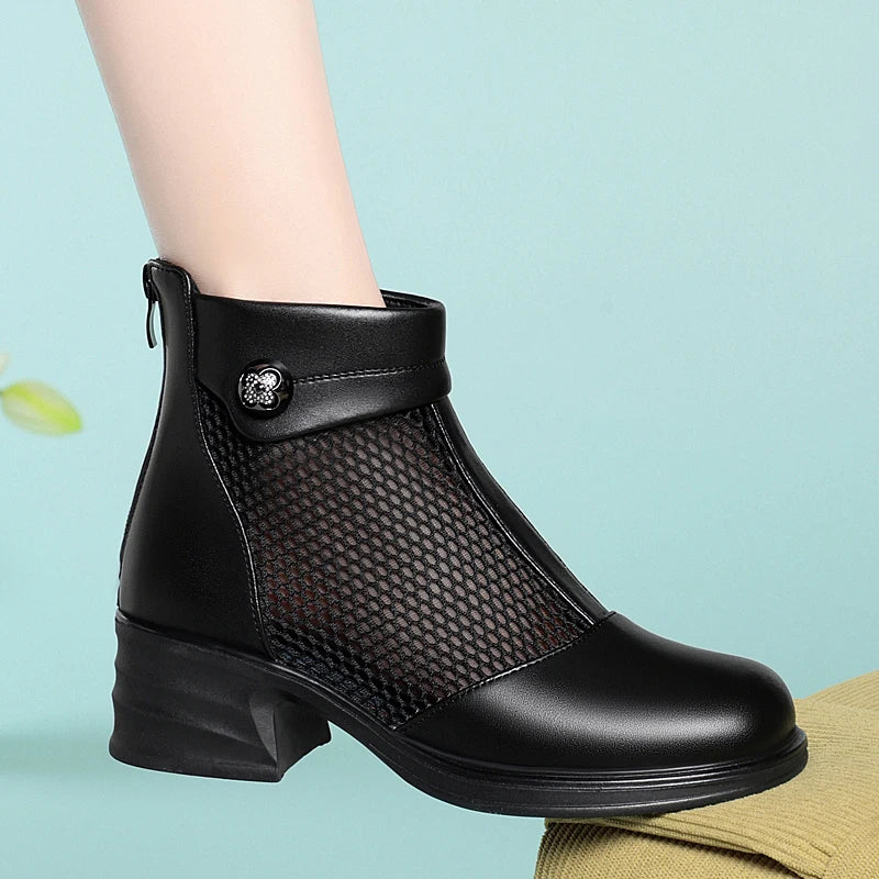 New Breathable Mesh Ankle Boots For Women