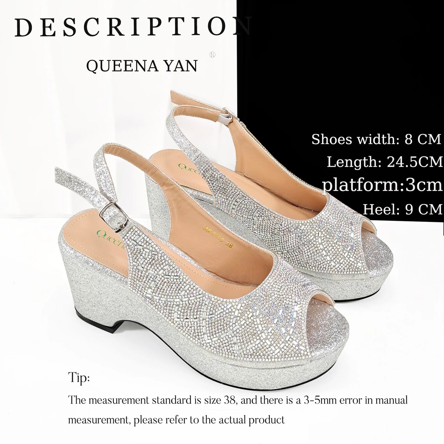 Elegant  Rhinestone Shoes And Bag Set