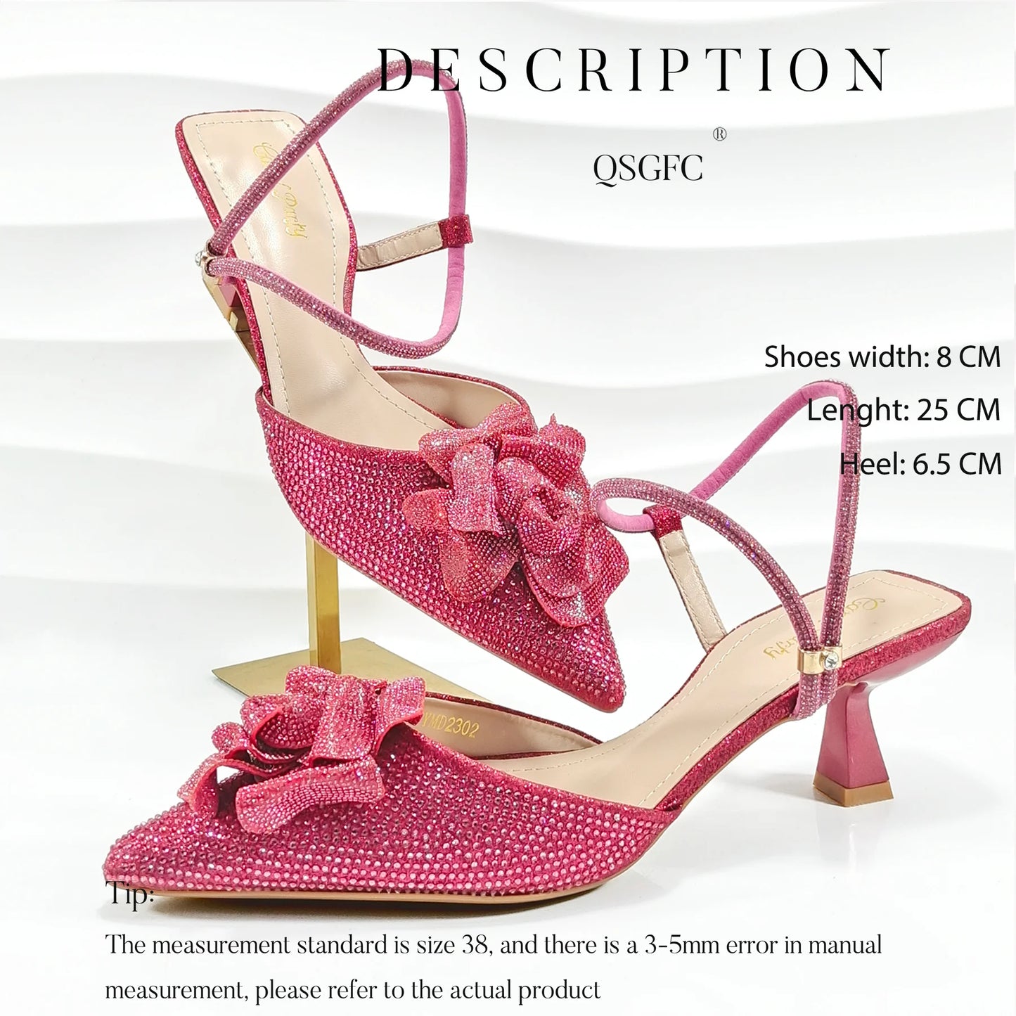 Large Flower Design Shoes & Bag For Women