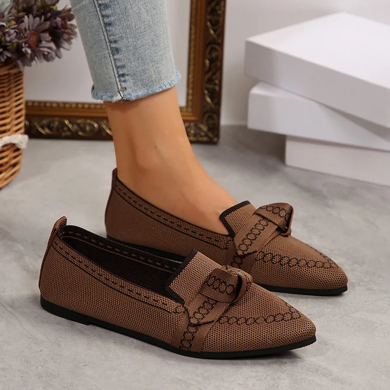 New Flat Knitted Mesh Breathable Loafers