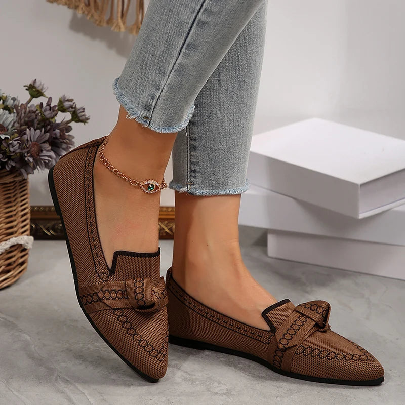 New Flat Knitted Mesh Breathable Loafers