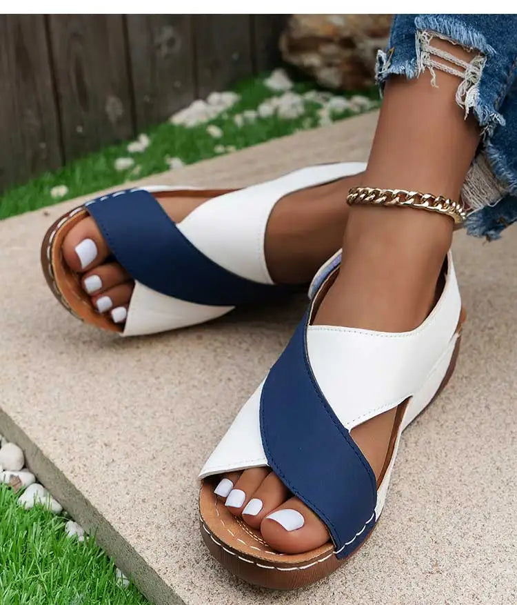 New Color Wedge Heel Sandals