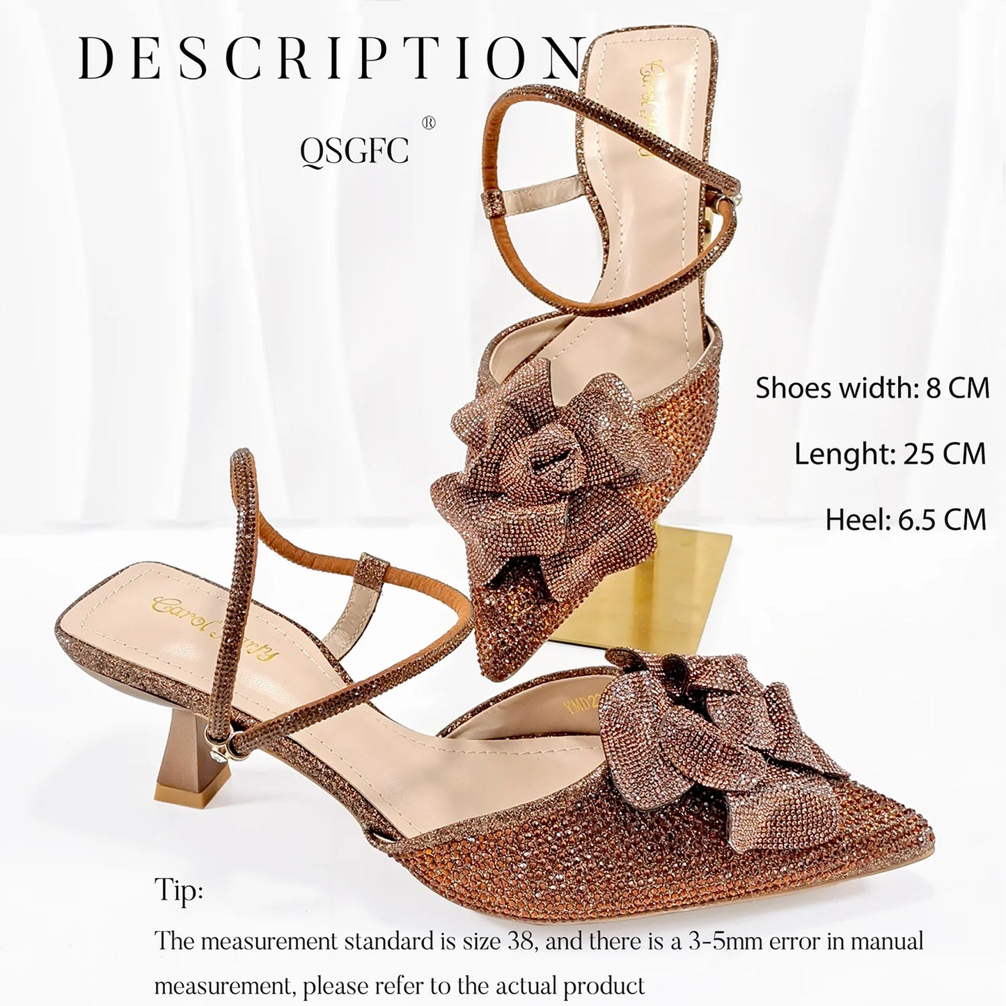 Large Flower Design Shoes & Bag For Women