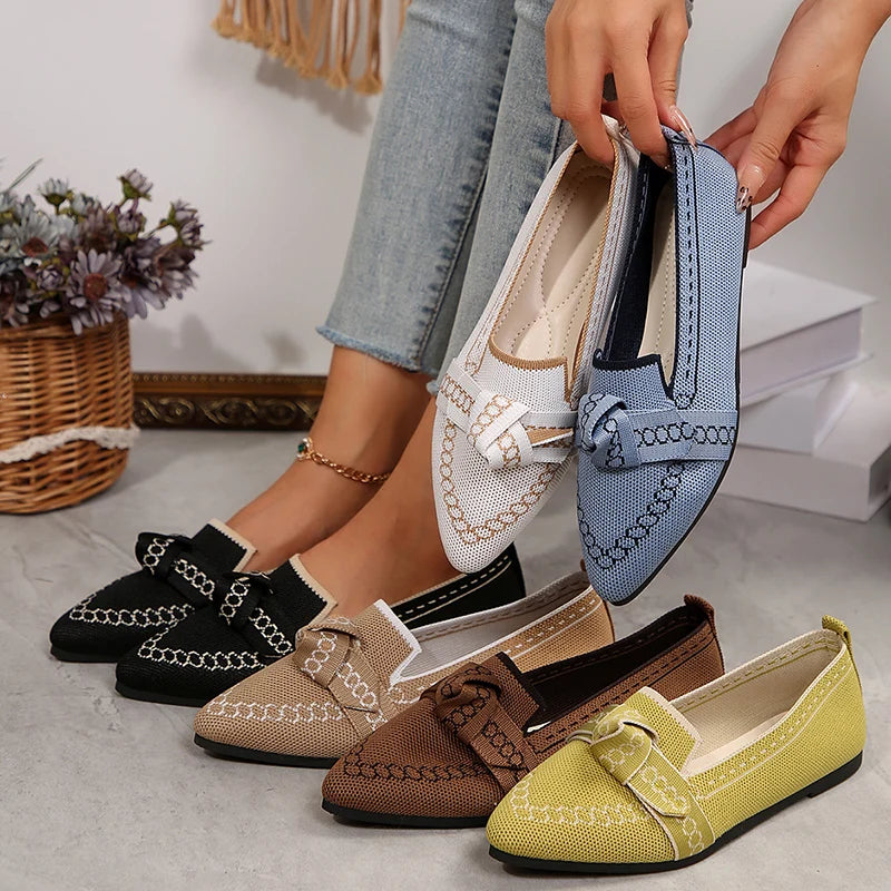 New Flat Knitted Mesh Breathable Loafers