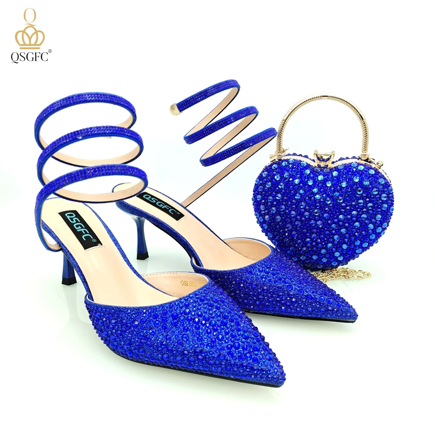 Full Diamond Fashionable Girly Style Shoes And Bag