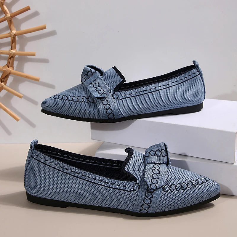 New Flat Knitted Mesh Breathable Loafers