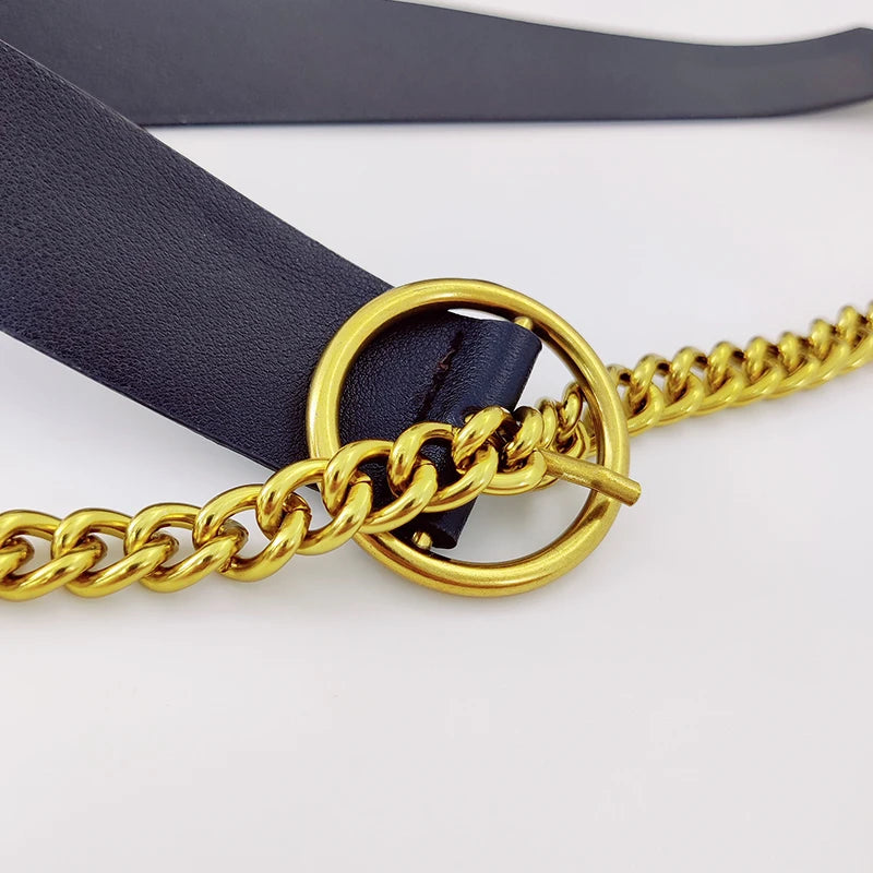 Fashion Adjustable Luxury Gold Chain Belts For Females