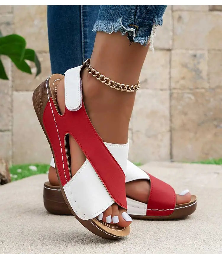 New Color Wedge Heel Sandals