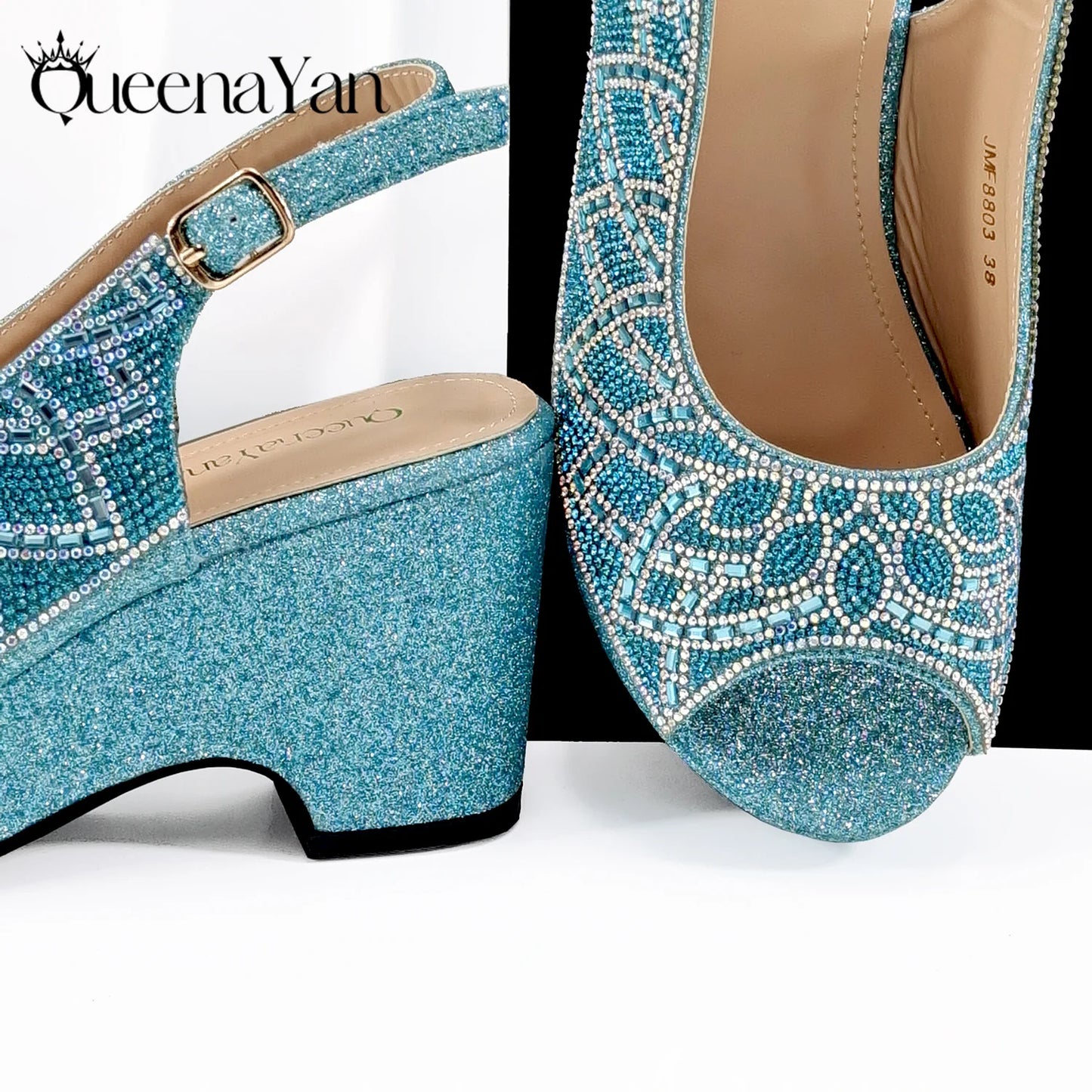 Elegant  Rhinestone Shoes And Bag Set