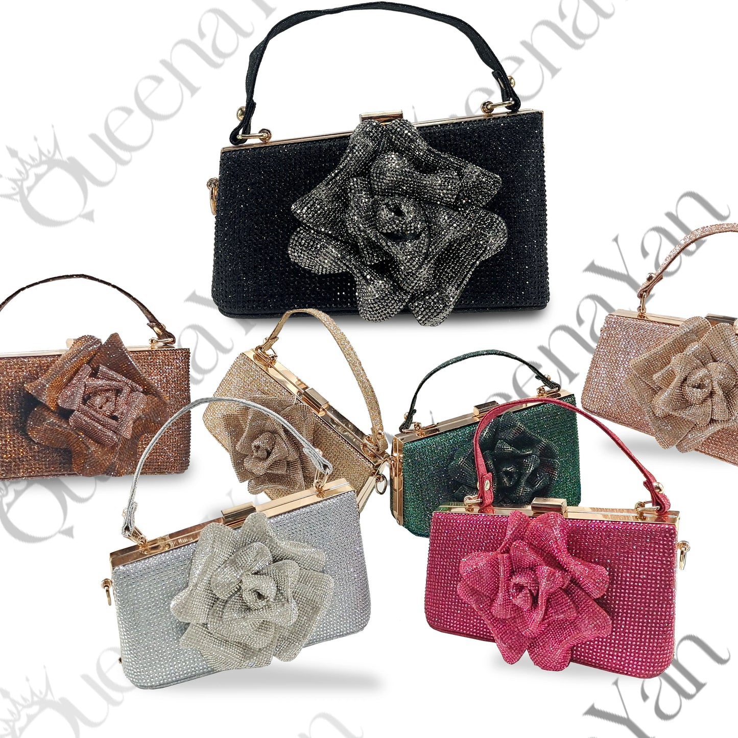 Large Flower Design Shoes & Bag For Women