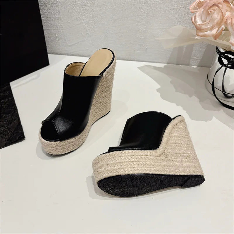 New Platform Wedges High Heels Slippers