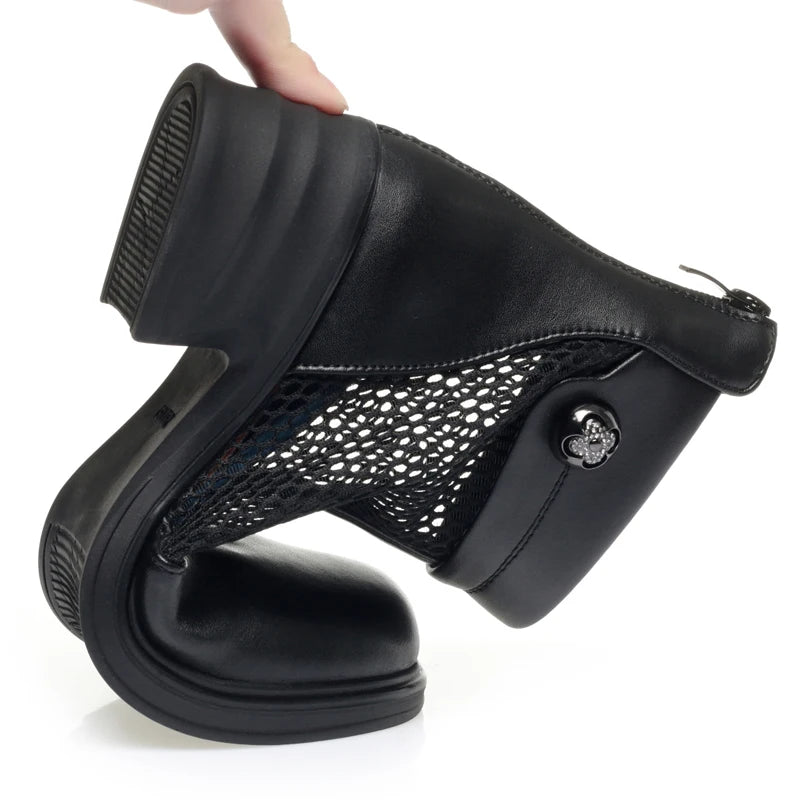 New Breathable Mesh Ankle Boots For Women