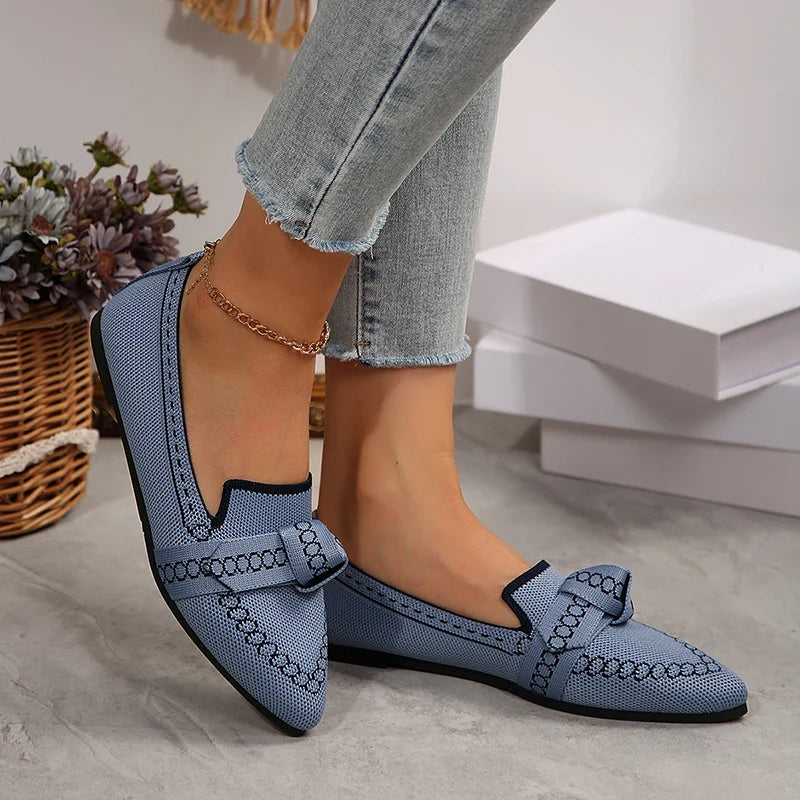 New Flat Knitted Mesh Breathable Loafers