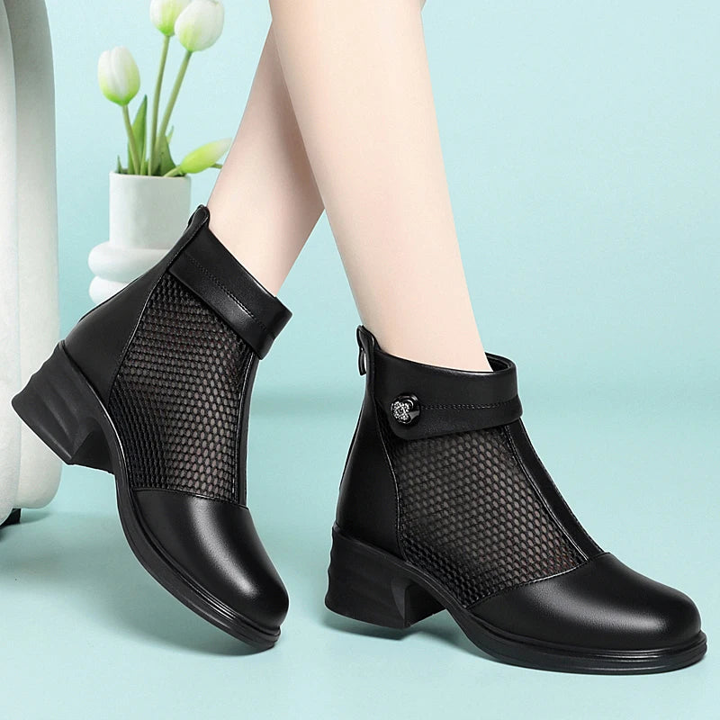 New Breathable Mesh Ankle Boots For Women